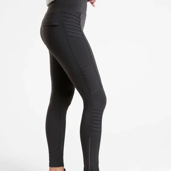 Athleta Delancey Moto Tight Black Large - Picture 3 of 11